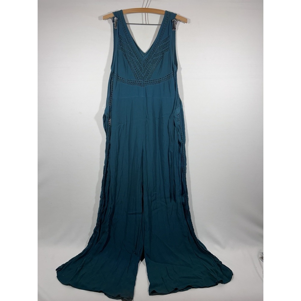 Anthropologie Elevenses Womens 2‎ Jumpsuit Green Boho Resort Strappy Casual